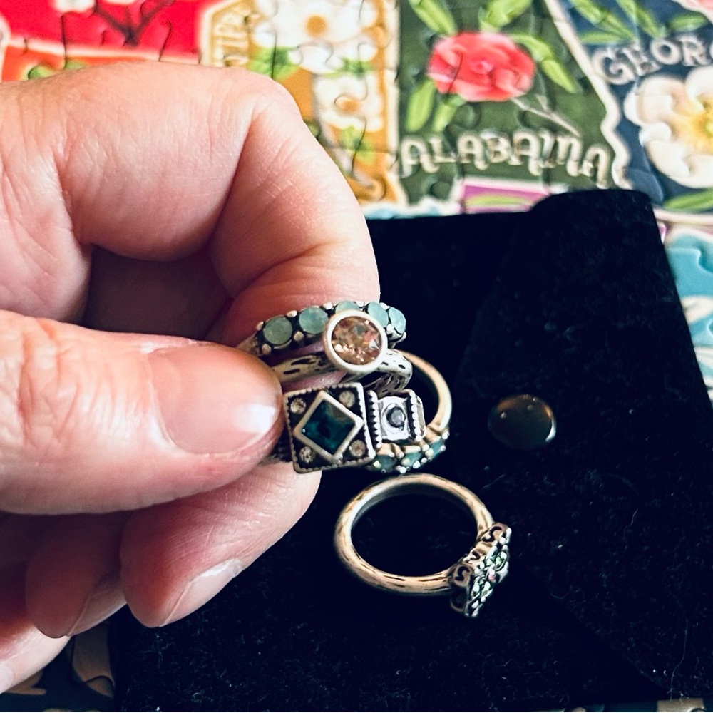 Set of Silver Stacking Rings - Picture 4 of 5